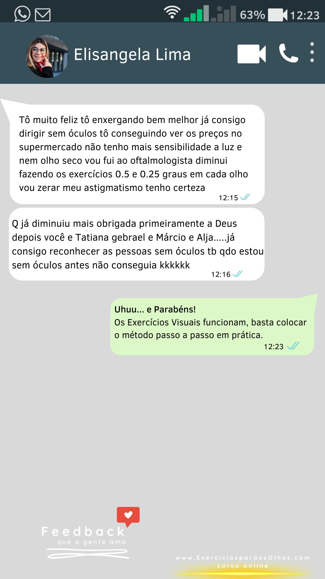 Relato individual de Elisangela Lima sobre sua experiência com as práticas visuais
