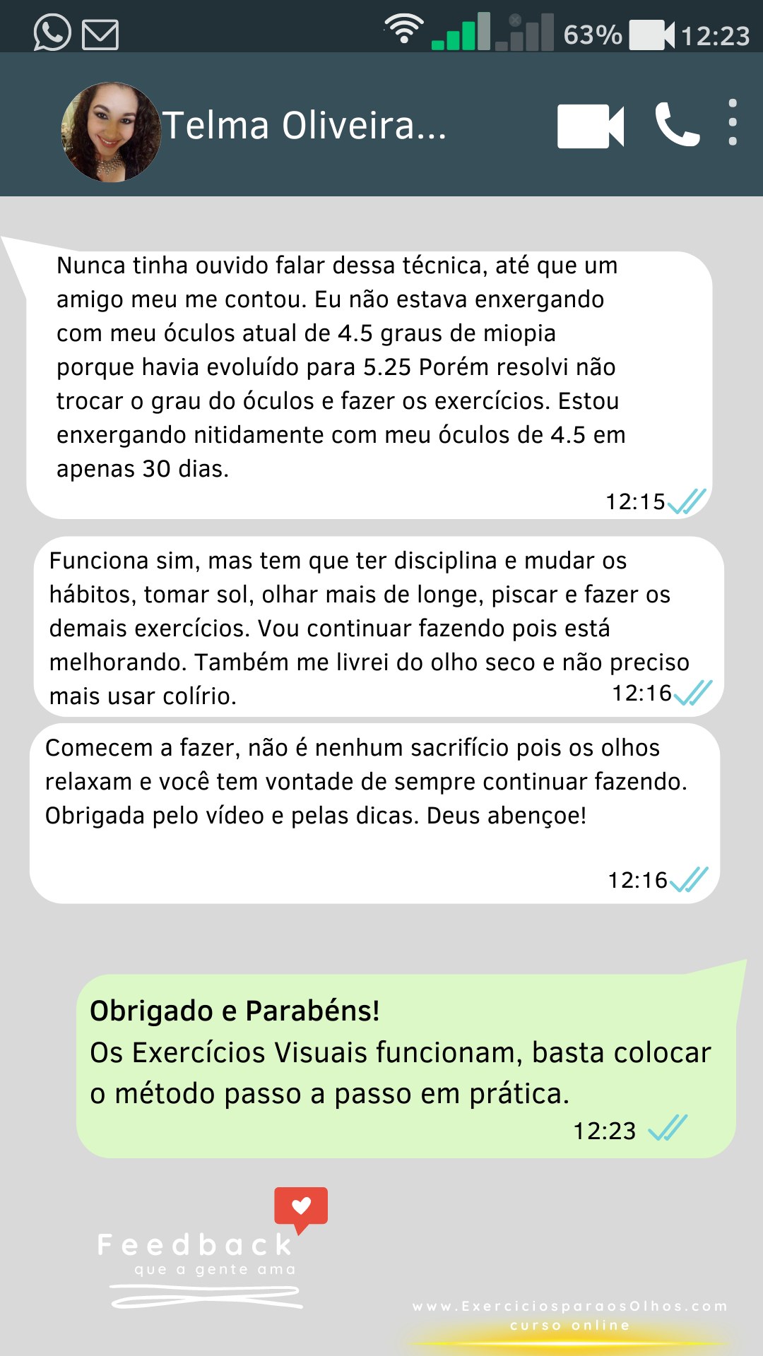Relato individual de Telma Oliveira sobre sua experiência com as práticas visuais